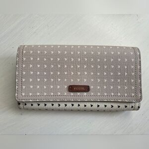 Fossil Gray and White Wallet